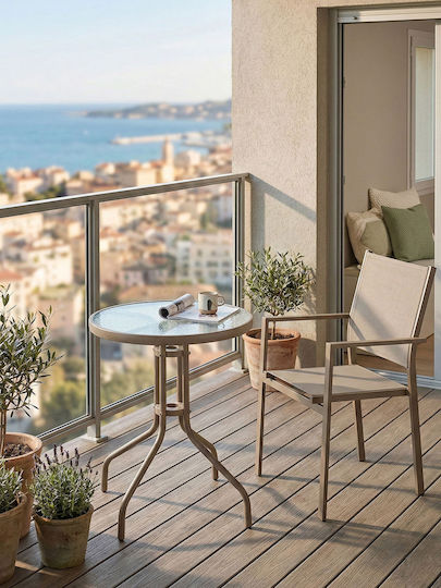Τραπέζι Φερ Φορζέ Weston 60x60x70 Καφέ