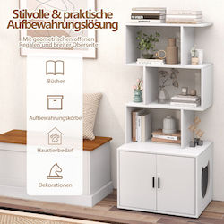 Costway Dulap Alb cu Rafturi și Spațiu pentru Nisip de Pisici 60 x 45,5 x 142 cm Pv10166wh Costway Dulap Alb cu Rafturi și Spațiu pentru Nisip de Pisici 60 x 45,5 x 142 cm Pv10166wh