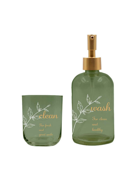 Marva Set Accesorii Pentru Baie Din Sticlă Verde