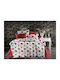 Dimcol Παπλωματοθήκη Μονή 160x240 Πάθος 607 White-red