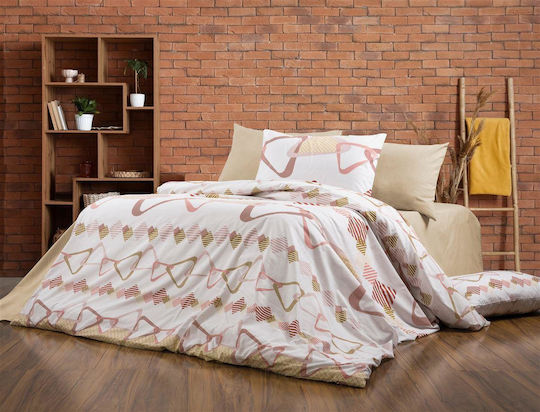 Dimcol Bettwäsche-Set Überdoppel 240x270cm. White-beige 490 4Stück