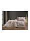 Dimcol Sheet Sets Queen 240x270cm. White-mocha 4pcs