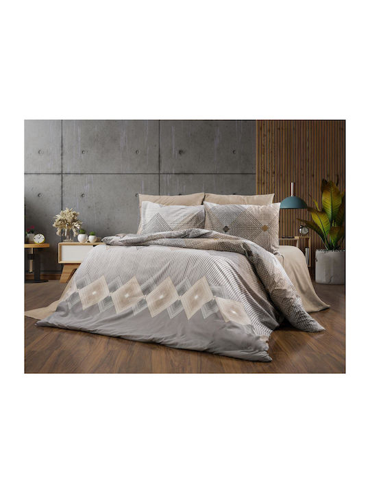 Dimcol Σετ Σεντόνια Υπέρδιπλα 240x270εκ. 603 Grey-mocha (4τμχ)