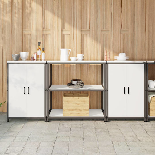 vidaXL Boden-Küchenschrank Weiß 210x50x92cm