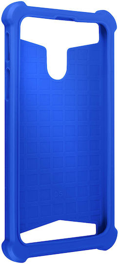 Universal Faux-leather Shock Absorbing Case 5.3" 5.5" Smartphones – Blue