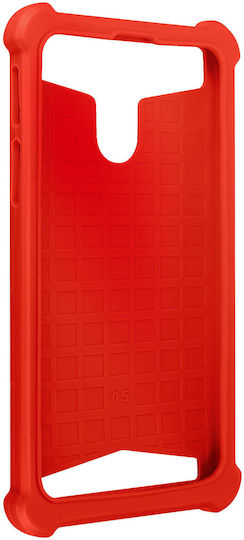 Universal Faux-Leather Shock Absorbing Case 4.7" 5.3" Smartphones – Red