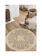 Conceptum Hypnose Woopamuk Teppich Rund Synthetisch,Polyester/Cotton/Leather Cream-black