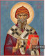 Artis Gilding & Restoring Saint Spyridon Greek Orthodox Icon 14 X 17 Cm