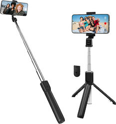 Linq Selfie Pole Extendable Tripod Bluetooth Remote Control Black