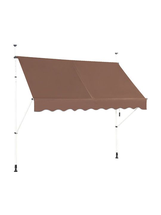 Costway Zelt Terrasse mit LEDs Braun 2.5x2m