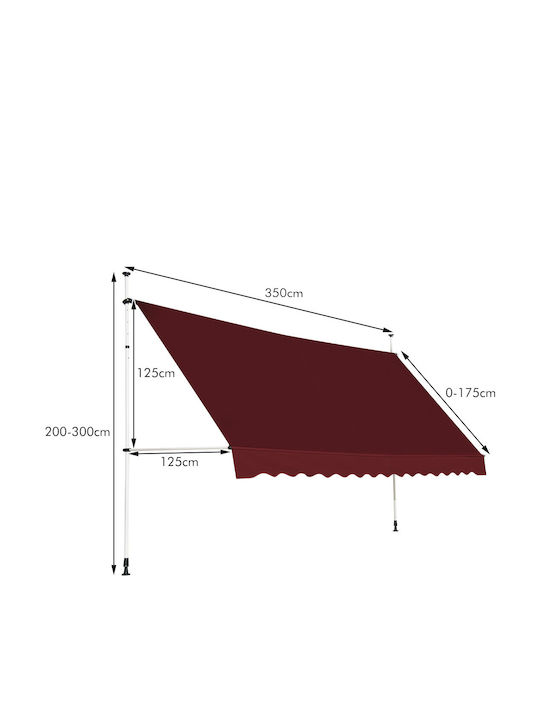 Costway Seitenrolloschatten Garten mit LEDs 3.5x2m