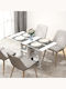 Table Dining Room Collapsible Wooden White 120x60x75cm
