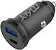 Jaym 30W USB-A QC USB-C PD Schnelles Auto-Ladegerät Schwarz
