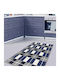 Conceptum Hypnose Wookece202 Rectangular Kitchen Mat Grey-blue-white 120x180εκ.