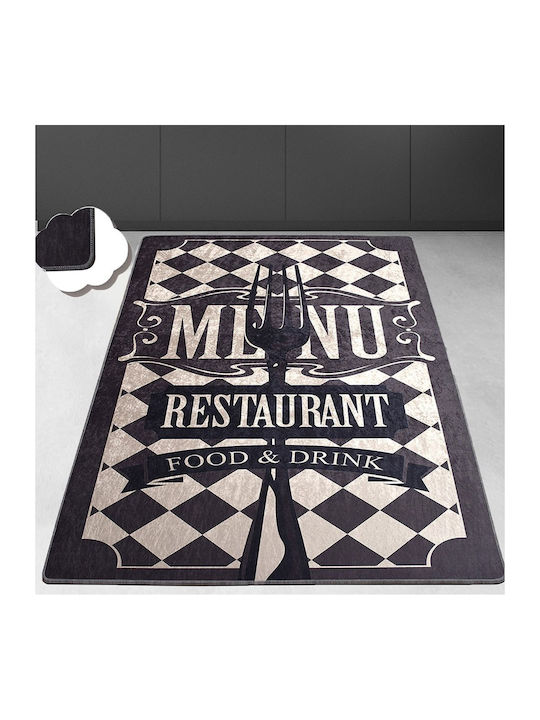 Conceptum Hypnose Drink 882 Kitchen Mat Runner Black-cream 80x120εκ.