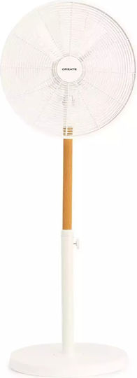 Create Ανεμιστήρας Ορθοστάτης 50W Διαμέτρου 40cm Λευκός