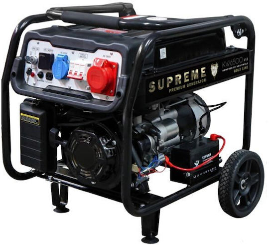 Kraftwele Three-phase Generator Gasoline Four-stroke with Handle and Maximum Power 6.8kVA