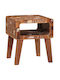 Rectangular Side Table made of Solid Wood Multicolour M40xL32xH46cm