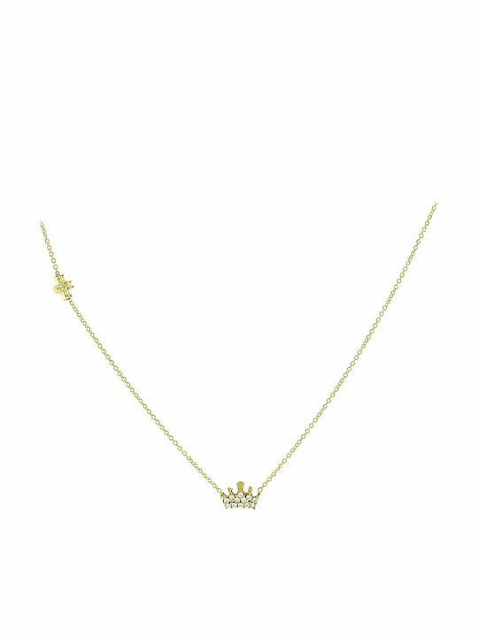 Senzio Belibasakis Charm with design Tiara from Gold 9 K with Zircon