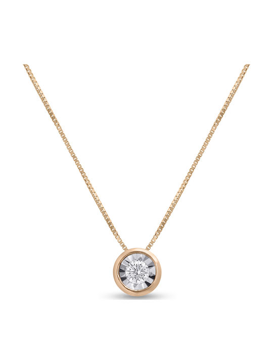 Ortaxidis Colier din Aur roz 18k cu Diamant