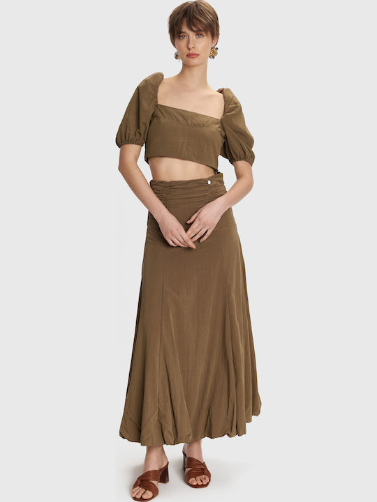 Pentru Femei Crop Top Brown