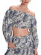 Γυναικείο Crop Top Βαμβακερό Λευκό