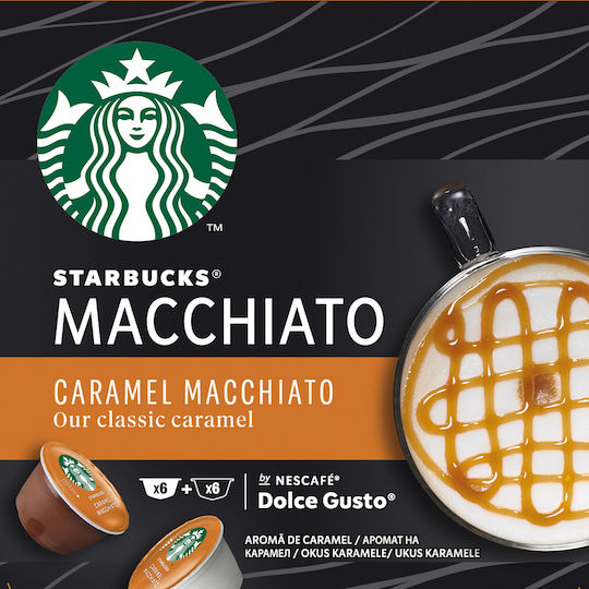 Starbucks Capsules Espresso Caramel Compatible with Machine Dolce Gusto 6caps,tobolek