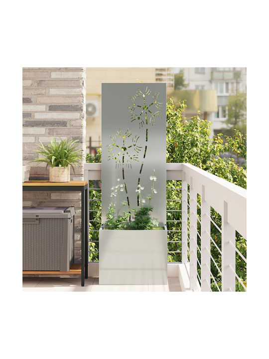 vidaXL Γλάστρα Μεταλλική Ασημι 50x140x140εκ.