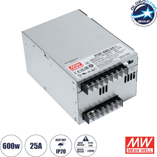 GloboStar Einstellbares LED-Netzteil IP20 Leistung 1000W mit Ausgangsspannung 24V 4Stück
