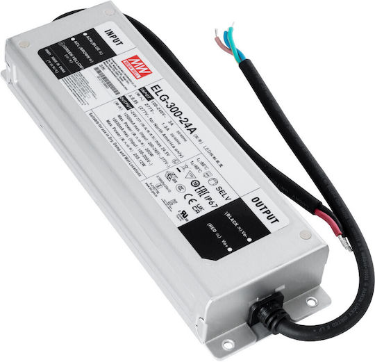 GloboStar Adjustable LED Power Supply Waterproof IP67 Power 300W with Output Voltage 24V 9pcs