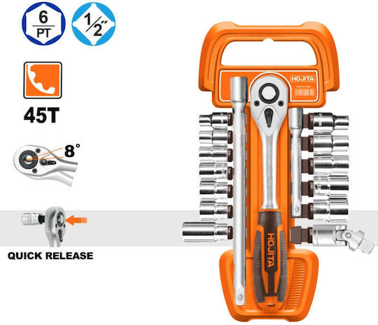 Hojita Ratschen- & Steckschlüssel-Sets 1\2" 17Stück