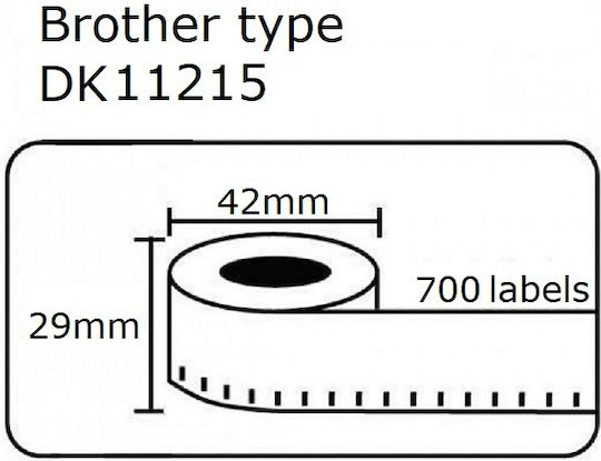 Brother Αυτοκόλλητες Ετικέτες σε Ρολό 29x42mm