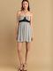 Καλοκαιρινό Mini Βραδινό Φόρεμα Strapless Λευκό
