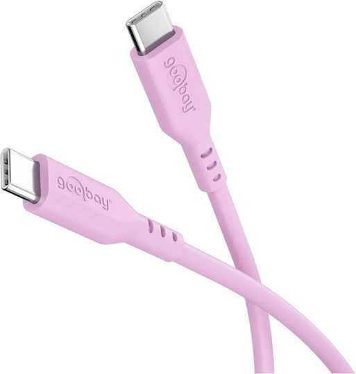 Goobay USB 2.0 Cable USB-C Male - USB-C 60W PD Pink 1.5m