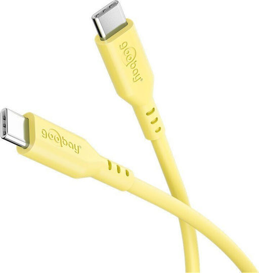 Goobay USB 2.0 Kabel USB-C männlich - USB-C 60W PD Gelbe 1,5m 77742