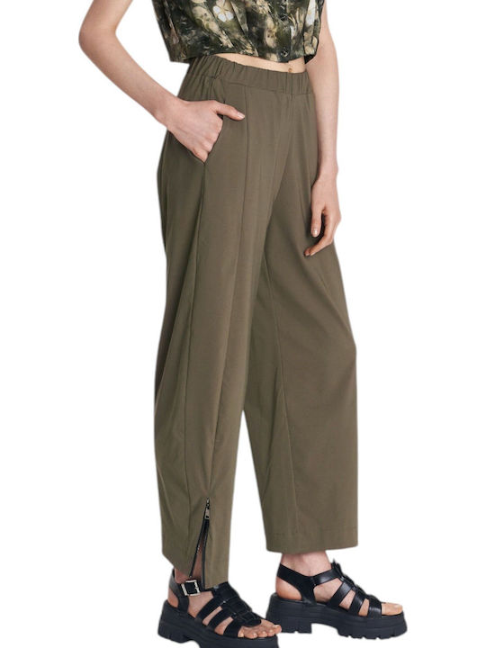 Women's Fabric Trousers Green