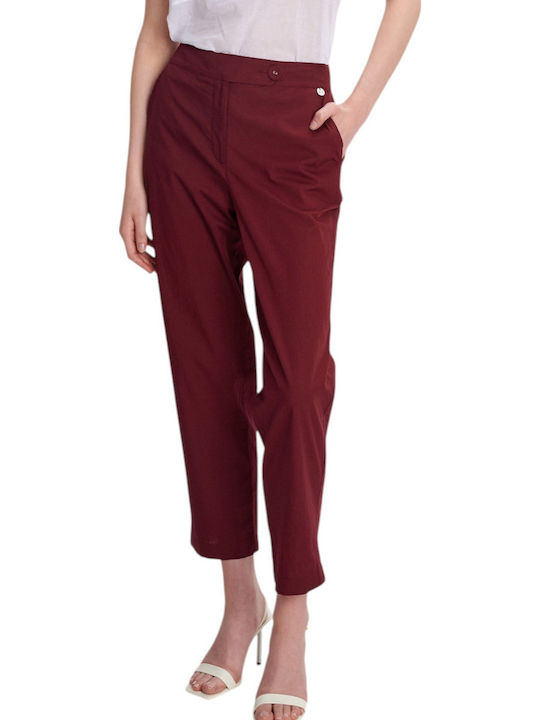 Women's Fabric Trousers Red