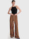 Women's Fabric Trousers Striped Multicolor