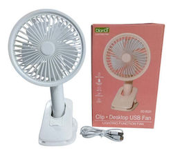 Diandi Clip Desktop USB Fan with Lighting Rechargeable Mini Fan DD 8025 White Diandi Clip Desktop USB Fan with Lighting Rechargeable Mini Fan DD 8025 White