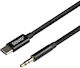 Savio USB 2.0 Cable USB-C male - 3.5mm Black 1m