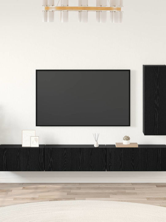 Living Room TV Unit Black Oak L30.5xW30xH90cm