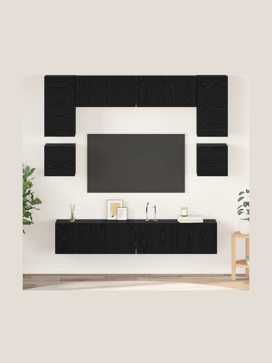 Living Room TV Unit Black Oak L80xW30xH30cm