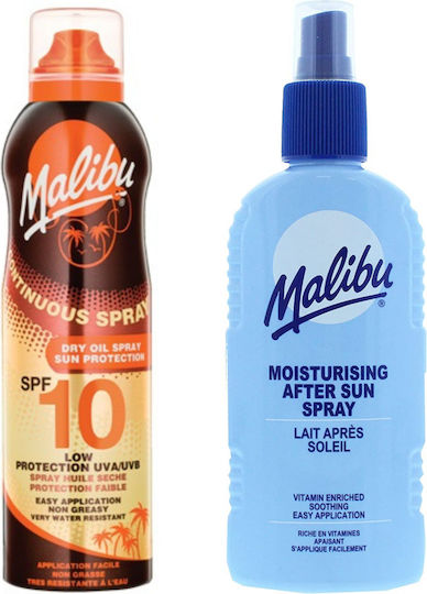 Malibu Dry Oil Spray Spf10 175ml + After Sun Spray Balm 200ml