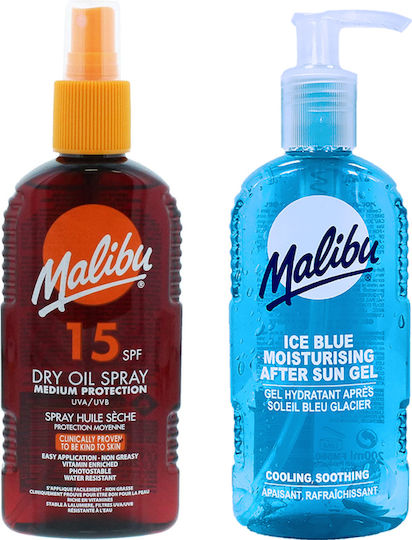 Malibu Tanning Oil Spf15 200ml + After Sun Gel 200ml