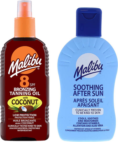 Malibu Ulei Autobronzant Cocos Spf8 200ml + Balsam After Sun 200ml