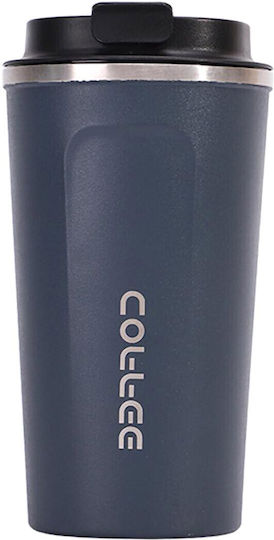 Uncle George Glass Thermos Stainless Steel / Aluminum BPA Free 510ml Mouthpiece Blue with Mouthpiece