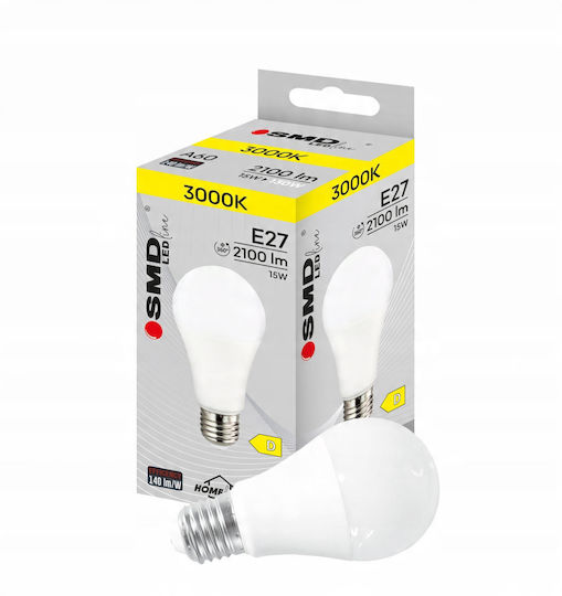 Smart Lampe LED 15W für Fassung E27 und Form A60 Warmes Weiß