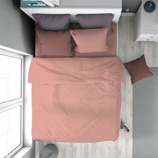 Dimcol Duvet Cover Cotton Single 160x240 Solid 503 Dusty Rose