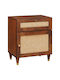 Bedside Table Made of Solid Wood and Mango Glass 50x33x60cm