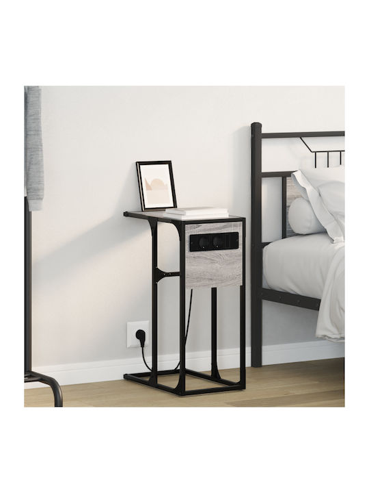 Wooden Bedside Table Gray Sonoma 41.5x26x60.5cm